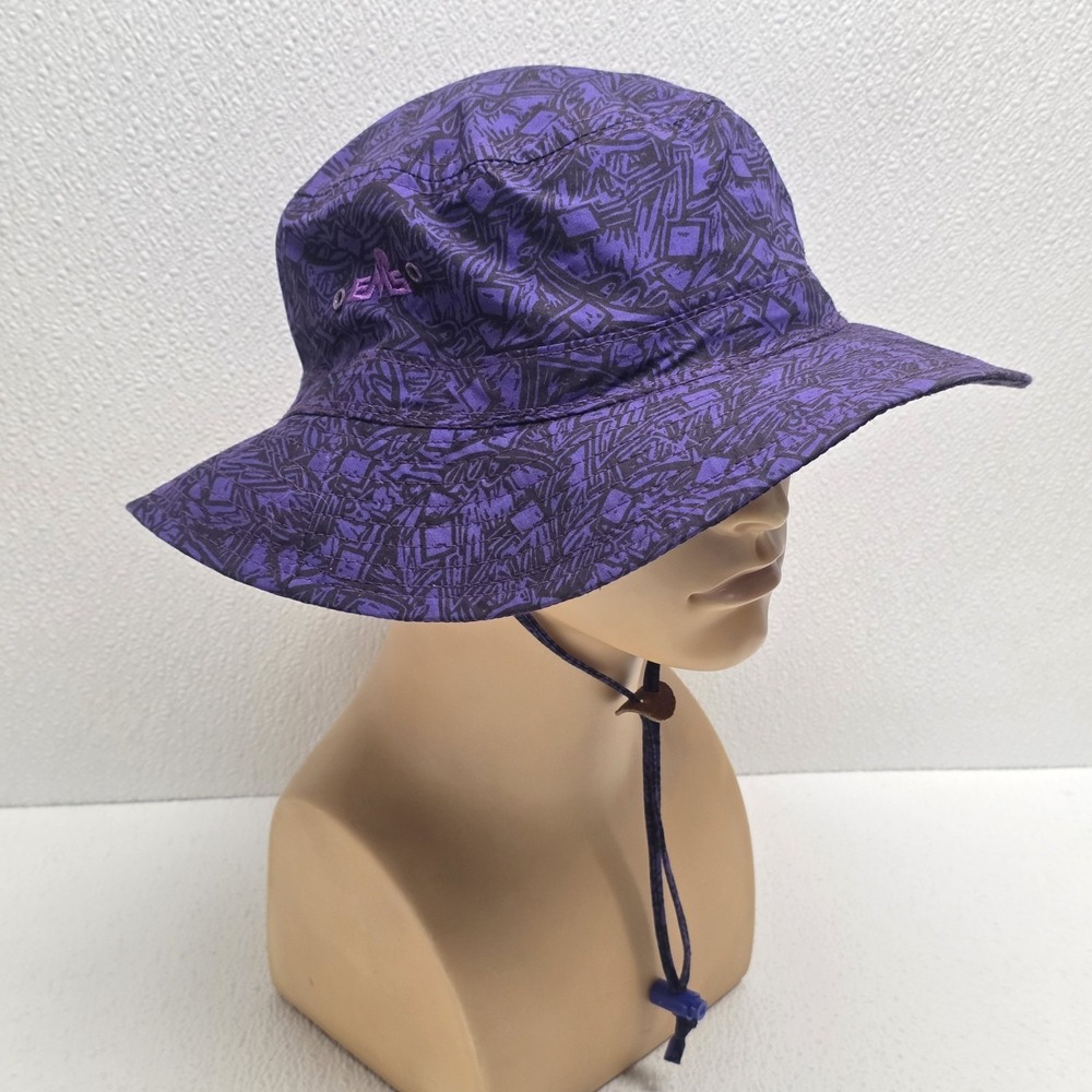 EMS Purple Black Vintage Drawstring Bucket Hat Size XL